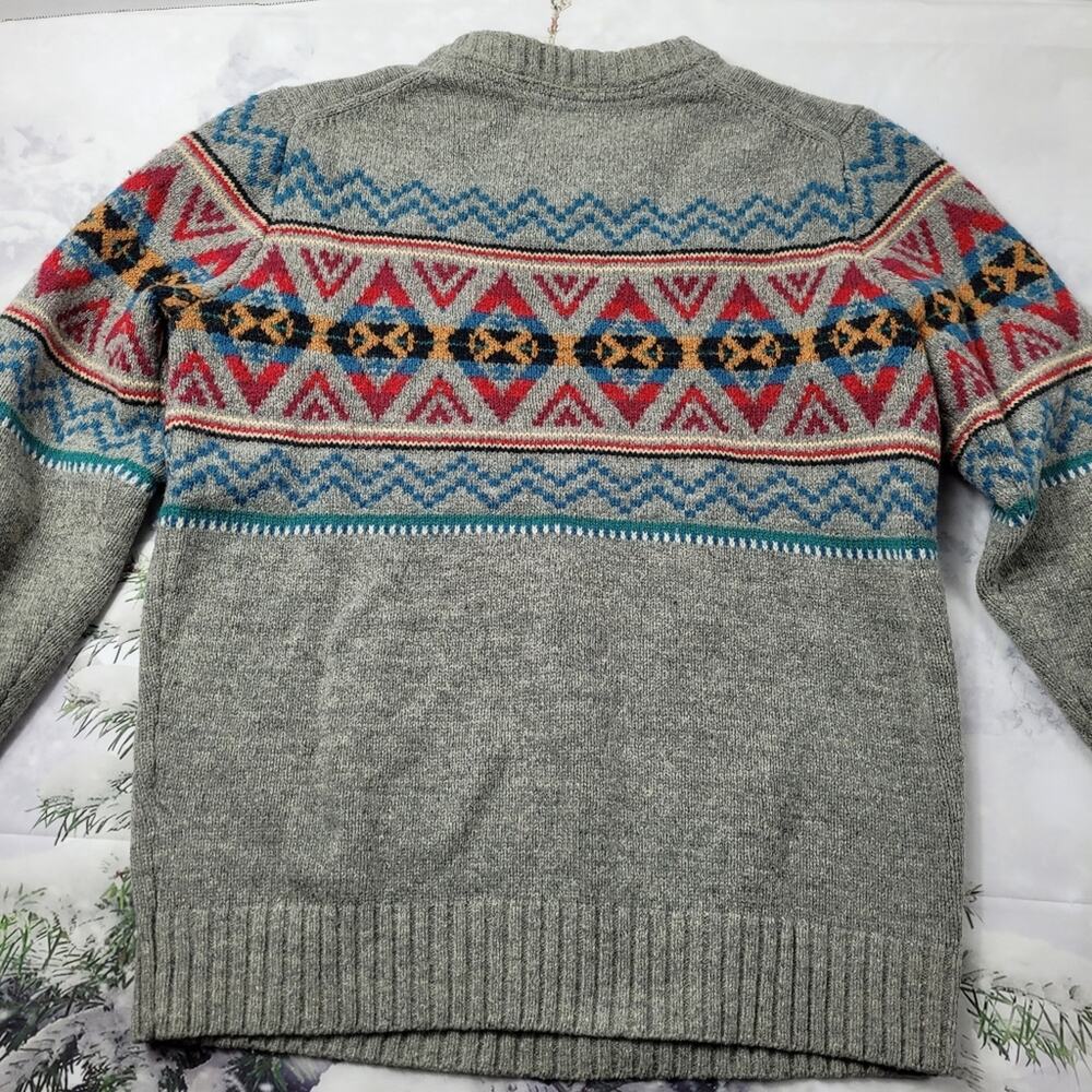 L.O.G.G. Label of Graded Goods Gray Fair Isle Washable Wool Blend Sweater sz Sm - Picture 7 of 14